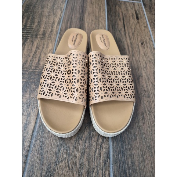 Hush Puppies Shoes - Hush Puppies Lady Womens Tan Metallic Espadrilles Platform Comfy Shoes Sz 10M